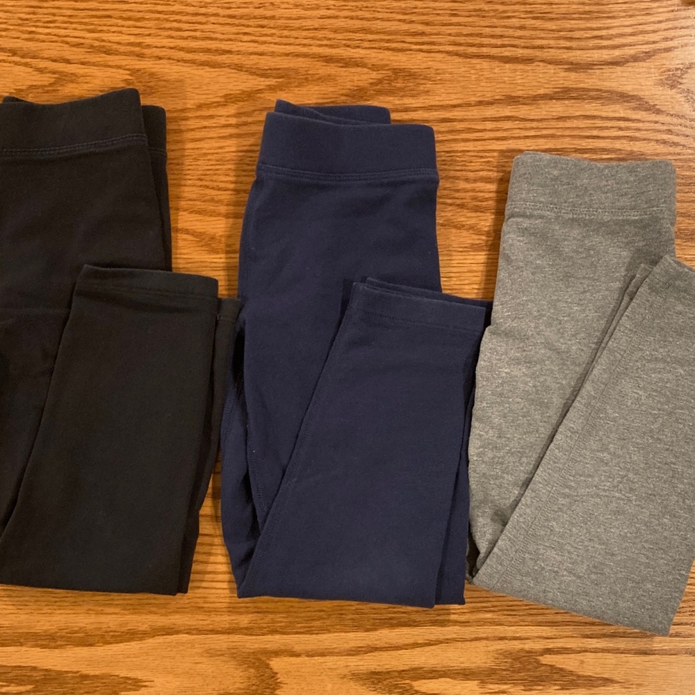 Primary Black, Navy, and Gray Kids' Leggings